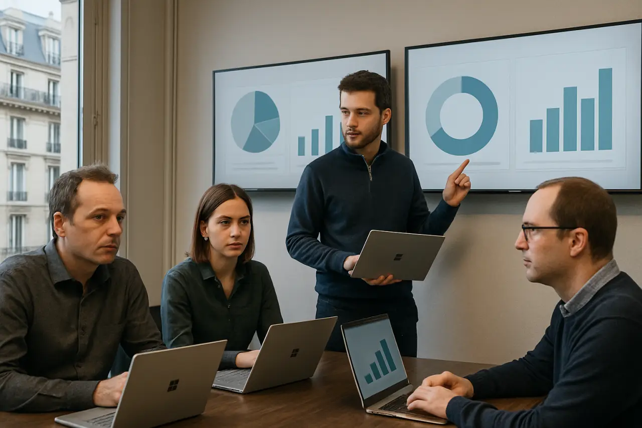 Consultant Global SP en revue d'administration Microsoft 365 dans les bureaux à Paris XVII
